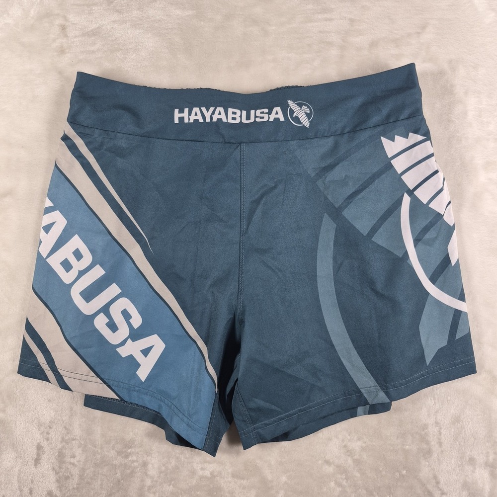 Hayabusa Shorts Men's 34 Green Blue 5" Inseam Drawstrings MMA Kickboxing Train